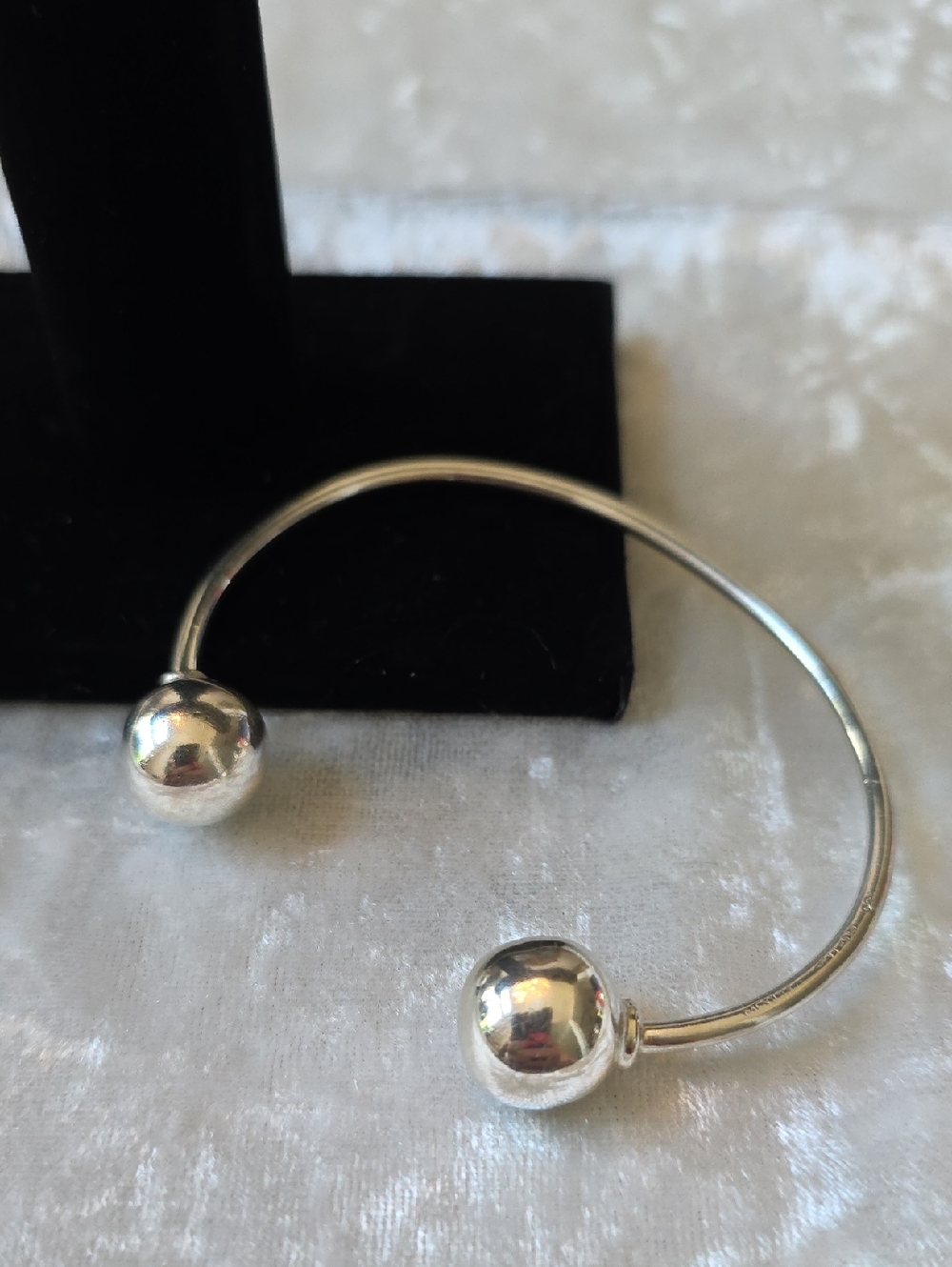 Minimalist Sterling Silver Open Cuff Harmony Bell Bracelet